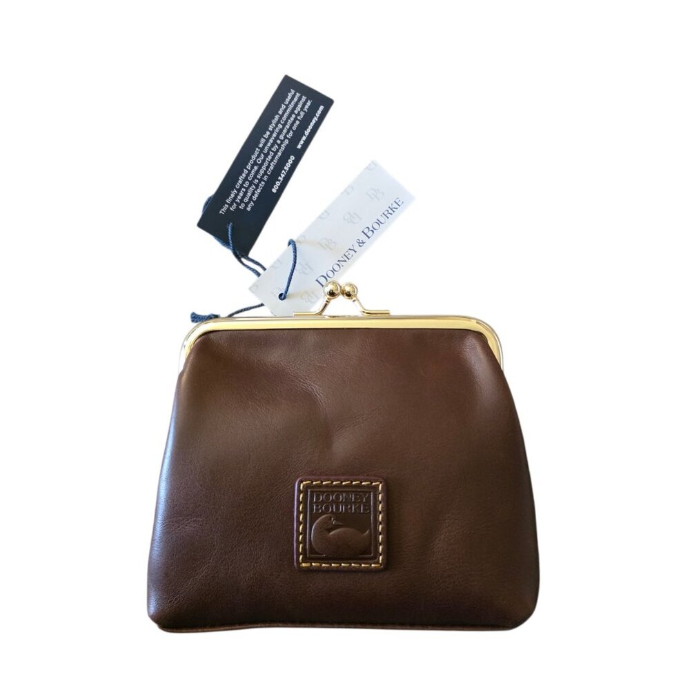 Dooney & Bourke Florentine Leather Kisslock Coin Purse Wallet Brown 9Y1407 NWT - Picture 11 of 16